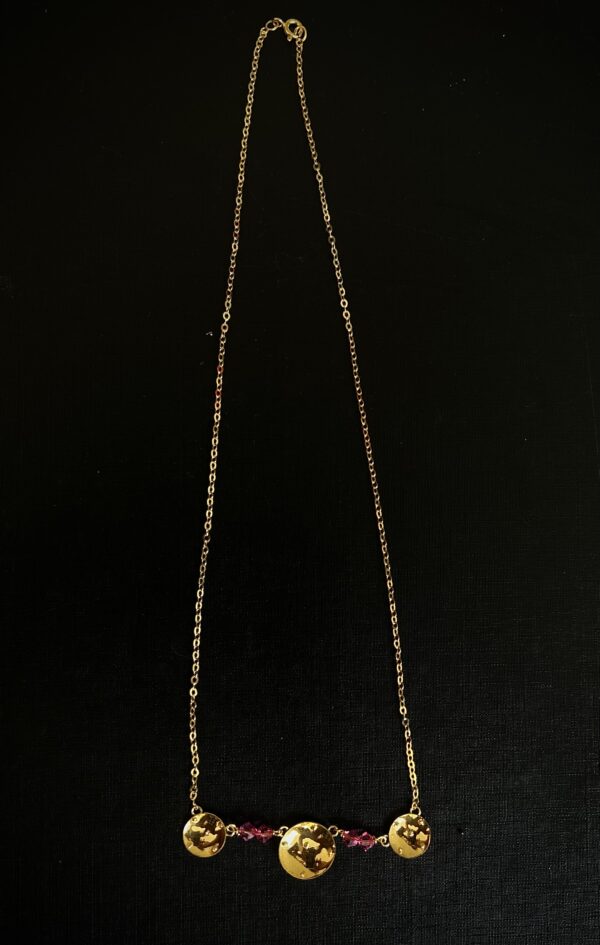 Collier 3 Battées – Grenats Roses – Image 4