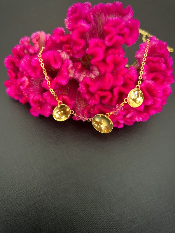 Collier 3 Battées – Grenats Roses – Image 2
