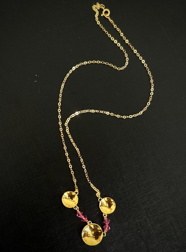 Collier 3 Battées – Grenats Roses – Image 3
