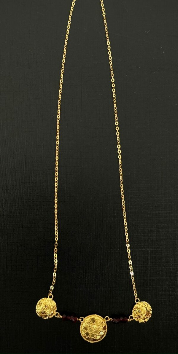 Collier Motif Katoury – Grenats Rouges – Image 2