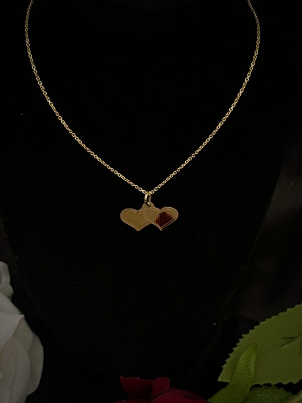 Collier avec Pendentif Double Cœur