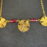 Collier Motif Trèfle – Grenats Rouges
