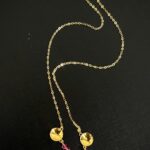 Collier 3 Battées – Grenats Roses