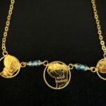 Collier 3 Cartes de la Guyane – Grenats Bleus