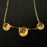 Collier 3 Battées – Grenats Rouges