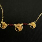 Collier 3 Cartes de la Guyane – Grenats Rouges