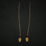 Boucles d’Oreilles Chaînette – Carte de la Guyane – Grenats Rouges