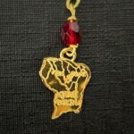 Boucles d’Oreilles Chaînette – Carte de la Guyane – Grenats Rouges