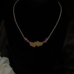 Collier Double Cœur – Grenats Roses