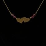 Collier Double Cœur – Grenats Roses