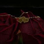 Collier Double Cœur – Grenats Rouges