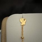 Boucles d&rsquo;Oreilles Chaînette – Carte de la Guyane en Coeur Doré